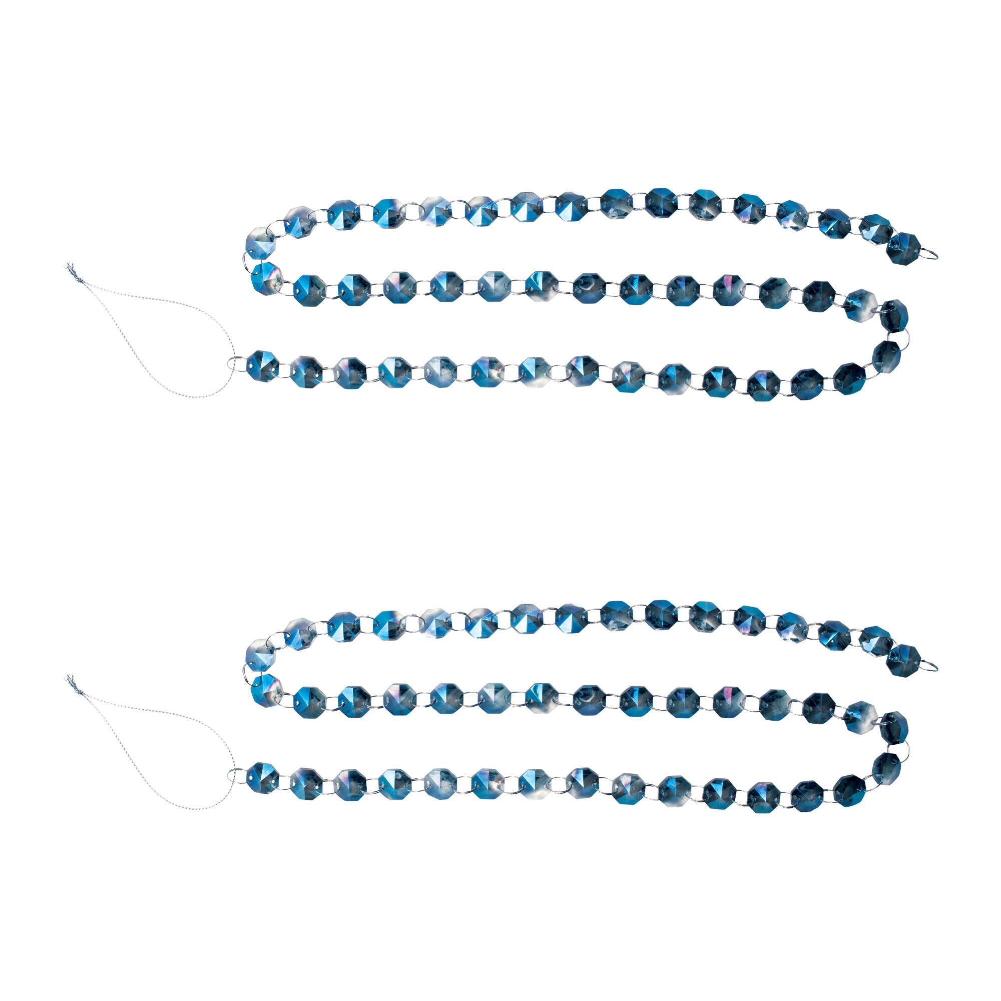 36" Iridescent Glass Jewel Garlands, 2ct.